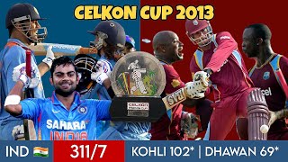 Virat Kohli 102* Runs Against Mighty WI | India vs Wi Celkon Cup 2013 Highlights