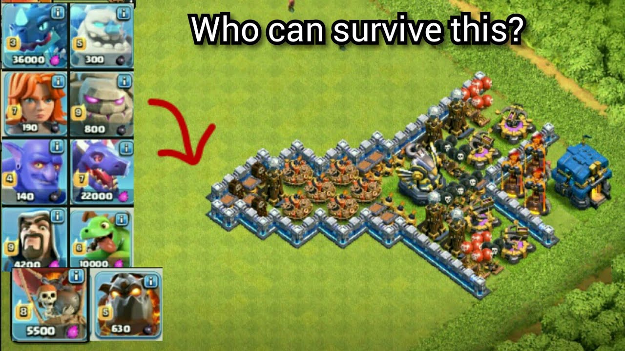 😱WHO CAN SURVIVE THIS DIIFICULT TROLL TRAP IN COC?//TROOPS VS TROLL TRAP// CLASH EDZOO