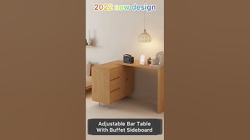 2022 New Design L Bar Table With Both Side Storage Buffet Sideboard Cabinet