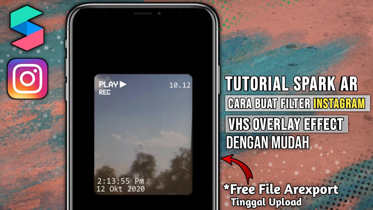 Tutorial Cara Membuat FIlter Instagram Old Film VHS Overlay Effect