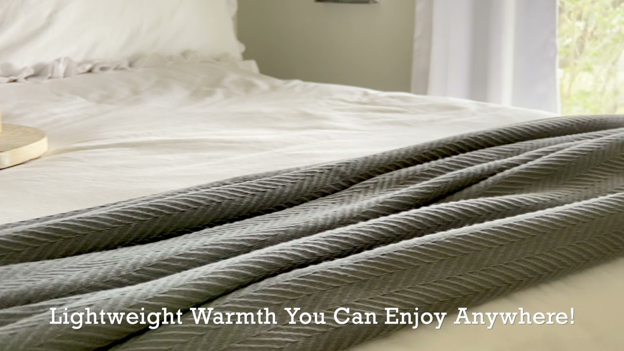 Knitted Herringbone Blanket by Kotton Culture