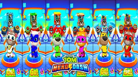 talking tom hero dash - colour full suit all heroes - saving all heroes full gameplay (android, ios)