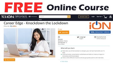 TCS iON Career Edge - Knockdown the Lockdown || Free Online Course || Full Review || Answer Key