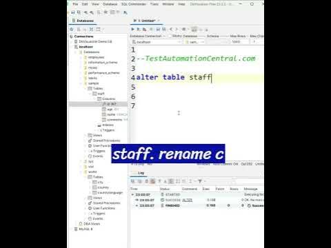 How to Rename a Column in an Existing SQL Table? SQL Interview ...