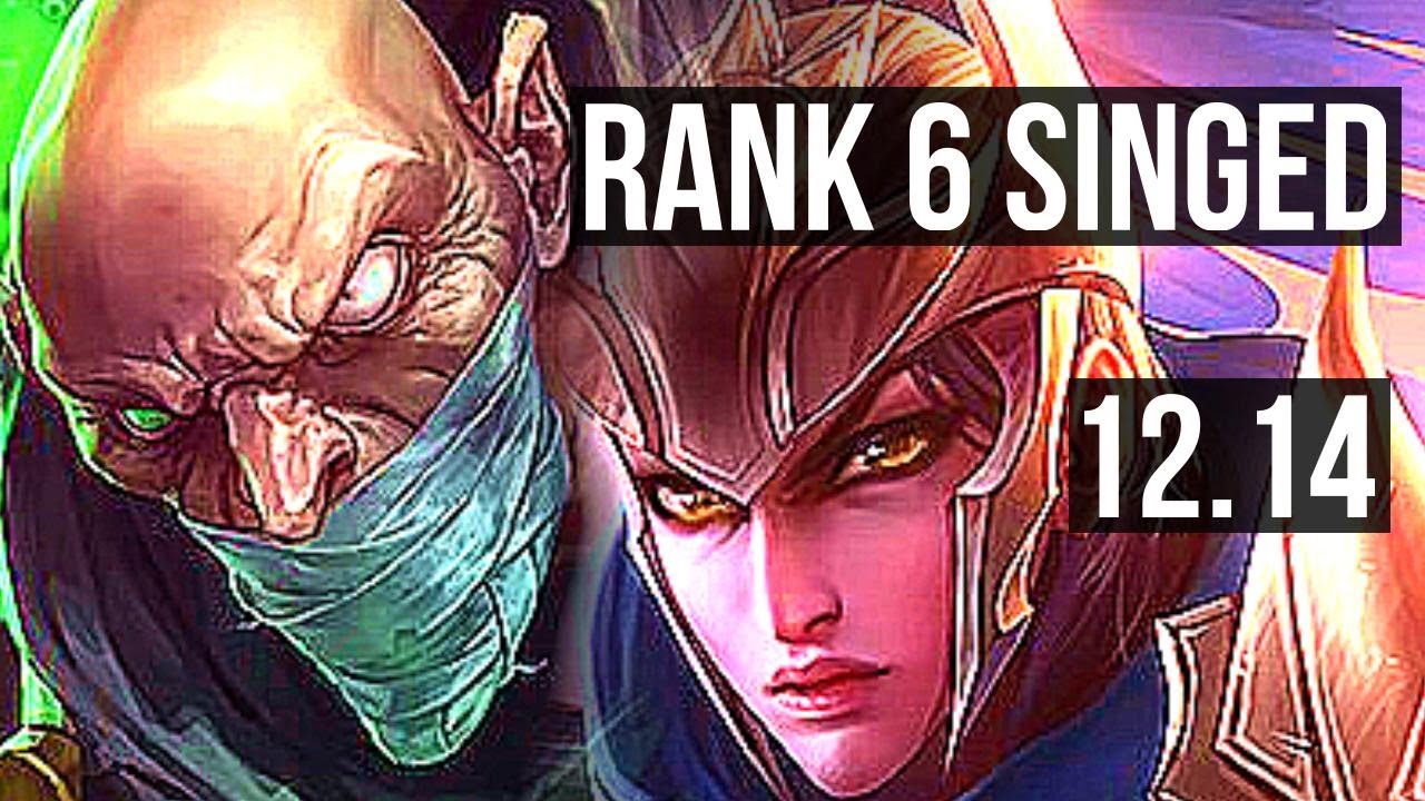 SINGED vs QUINN (TOP) | Rank 6 Singed, 1000+ games, 7/2/10, 1.1M mastery | KR Grandmaster | 12.14