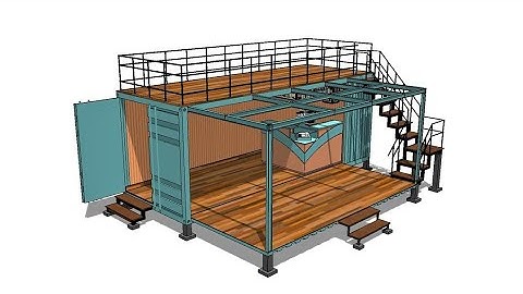 Container Cafe Design 20 ft  / 3D Models