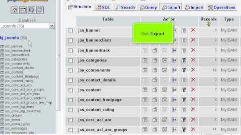 joomla backup phpMyAdmin