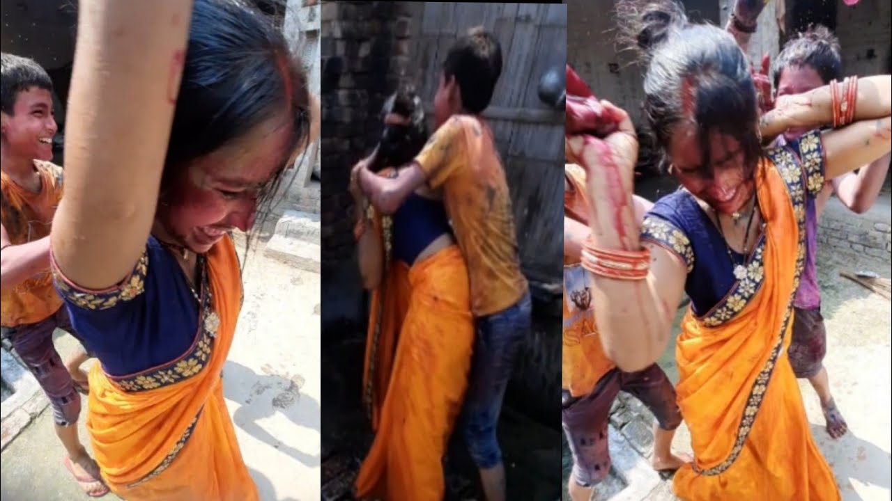 bhabhi ke satth holi in my village bihar's  holi 2022