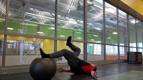 2 up-1 down Swiss ball leg curl