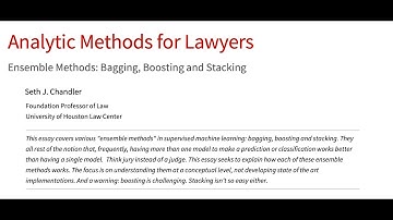 Ensemble Methods. Video 30.