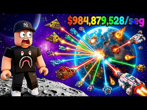 Usé DRONES LÁSER para ganar MILLONES en Roblox Mine a Planet 🛸🤑