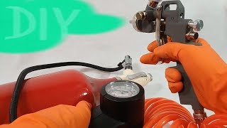 Try to Make an air-Brush 12V air-Compressor from a Tire Inflator and a Cylinder