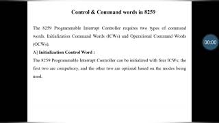 Command words in 8259PIC