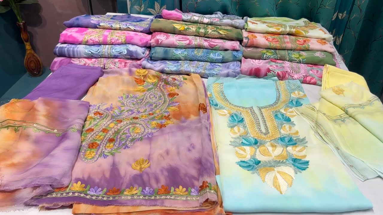 11-Aug-25 | Kashmiri aari work dresses | Pure Georgette Embroidered dress | WhatsApp: +91-7051012285