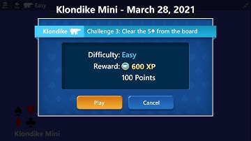 Klondike Mini Game #3 | March 28, 2021 Event | Easy