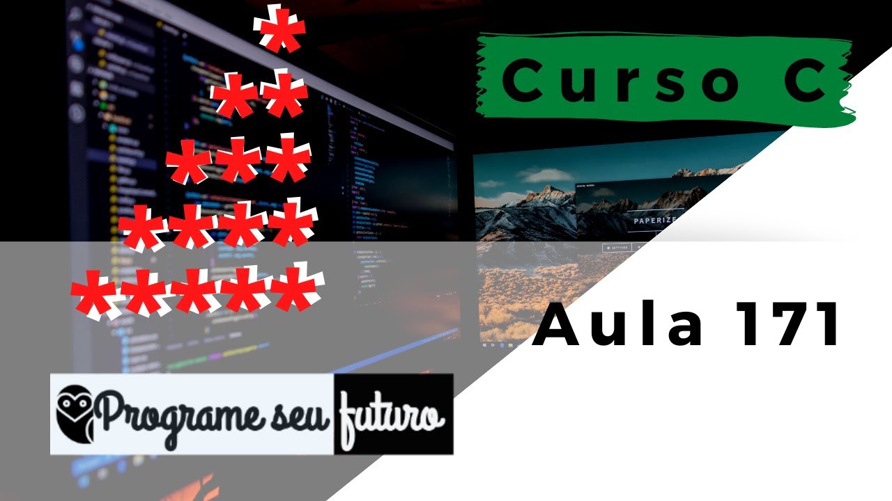 Curso de Programação C | Como imprimir um triângulo de asteriscos com ...