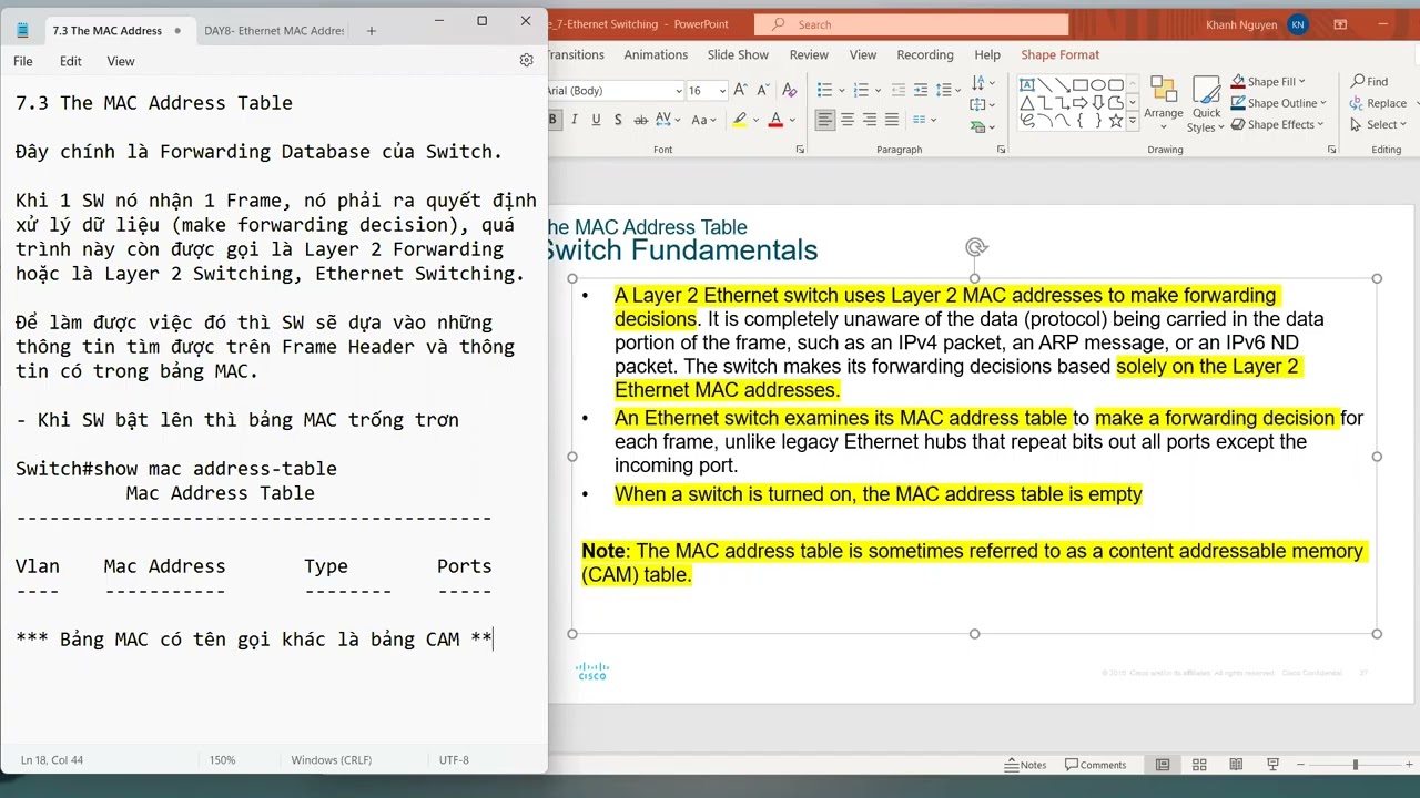 Tự học CCNA Day9 Ethernet Switching