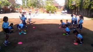 Teknik Melempar bola menyusur tanah kelas 1 SD