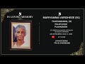 Funeral service mariyamma varghese 91 tharamannil