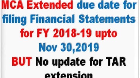MCA extended ROC Annual Return|AOC-4, MGT-7|TAX AUDIT REPORT EXTENSION UPDATE FOR FY2018-19