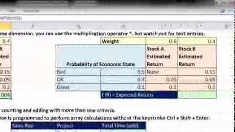 Ctrl + Shift + Enter: Excel Array Formulas 09: SUMPRODUCT Function: 21 Examples, Including Timing