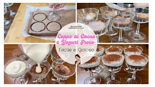 Coppe al Cacao e Yogurt Greco | Dolce al Cucchiaio Facile, Fresco e Senza Burro