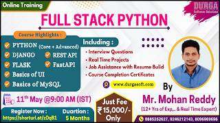 FULL STACK PYTHON Online Training @ DURGASOFT