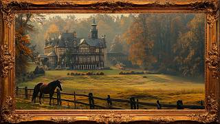 Luxury Countryside Mansion with Horse 🍂 Autumn Landscape | TV Art 4K screenshot 4