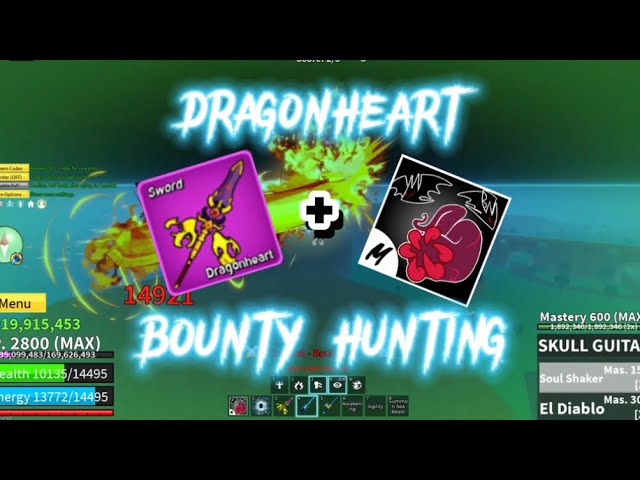 Dragonheart + Sanguine Art One Shot Combo | Blox Fruits Bounty Hunting