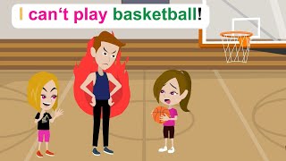 Ella joins the basketball contest - Funny English Animated Story - Ella English