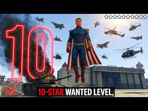 GTA 5 - Homelander Military Base Rampage + Ten Star Escape