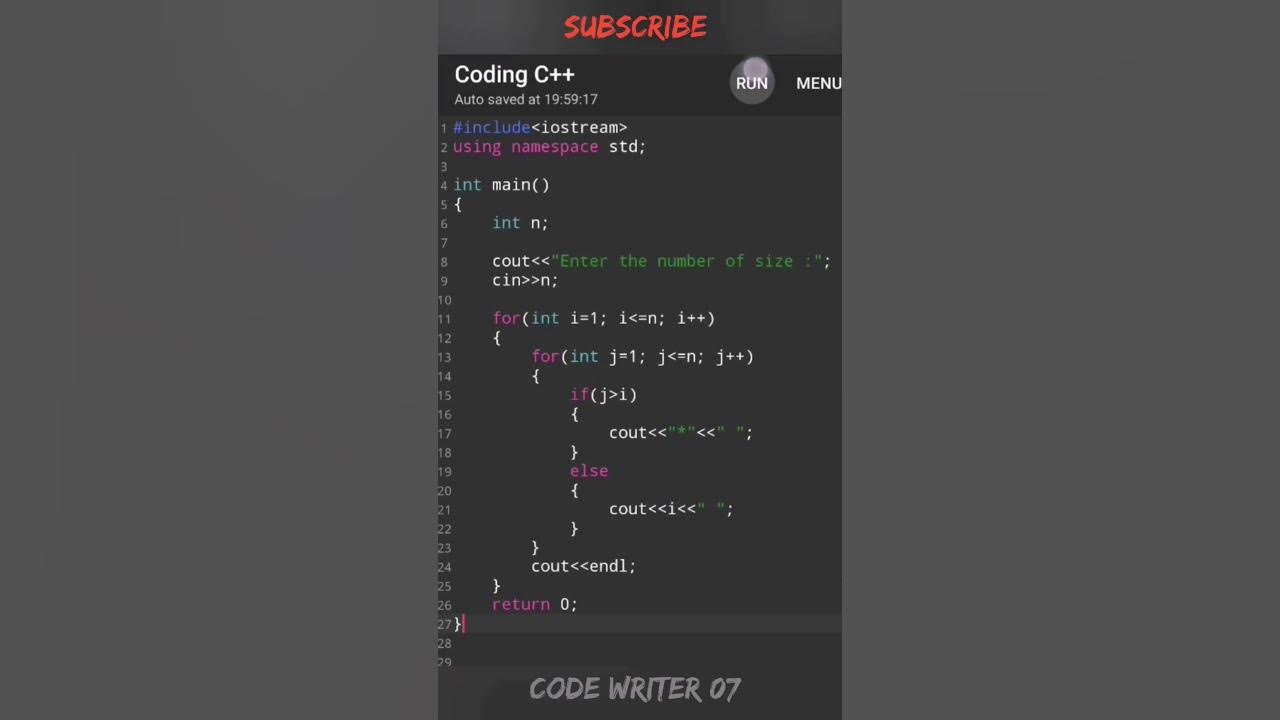 Best C++ pattern program tutorial video || π―π§ #shorts #coding # ...