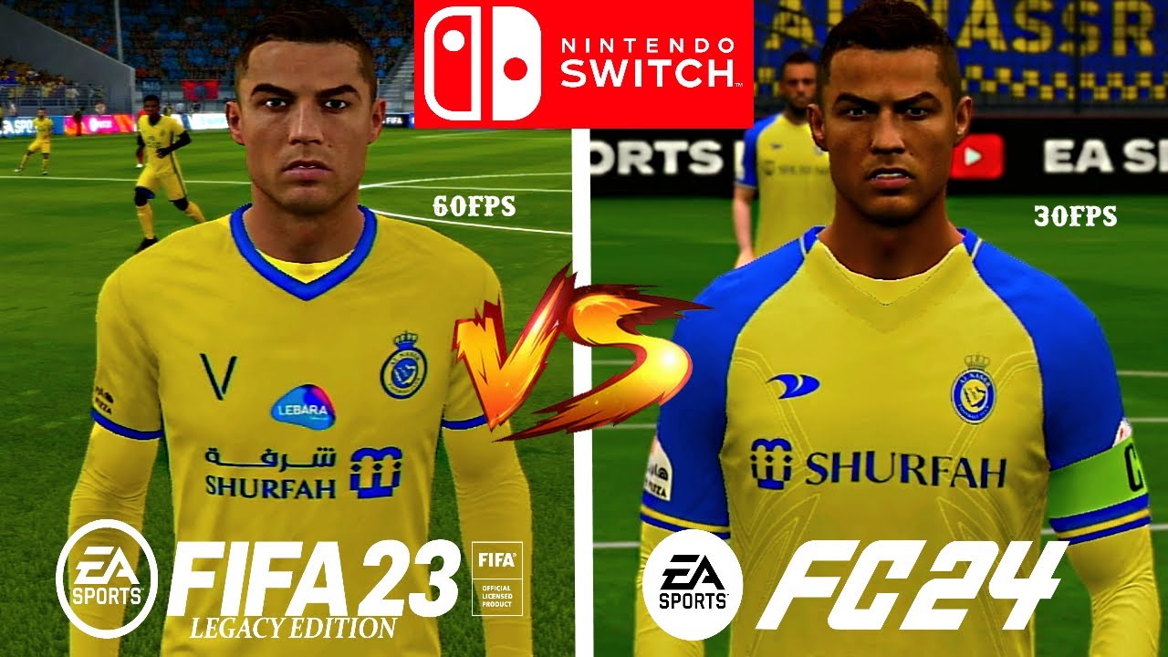 FC 24 VS FIFA 23 LEGACY EDITION NINTENDO SWITCH COMPARISON + FRAME RATE  TEST 