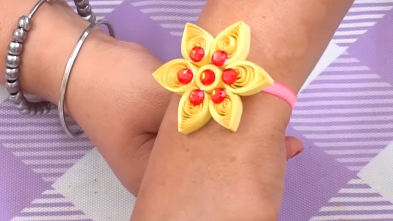 how to make quilling bracelets/how to make quilling bracelet tutorial/paper  quilling jewellery - YouTube