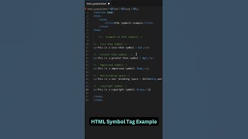 HTML Symbol Tag Example Shorts #htmllanguage #html #coding #htmltutorial #htmlcss #htmlinhindi