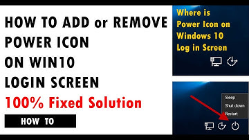 How to Add or Remove Power button icon in Windows 10 Login Screen?