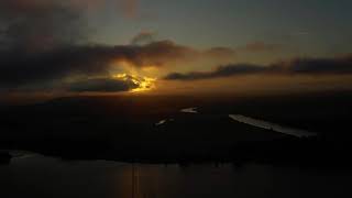 Sunrise over the Columbia river in Oregon.  4k
