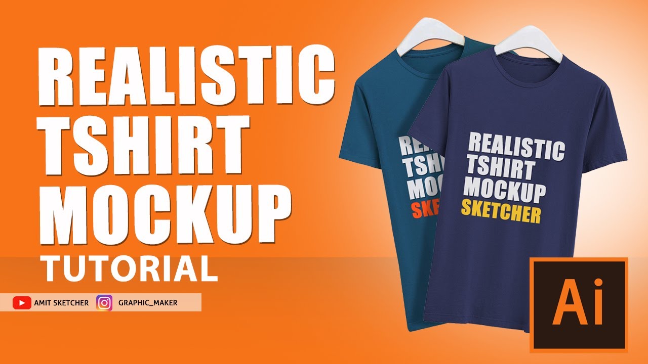 Download Realistic T Shirt Mockup Illustrator Cc Demo Tutorial Youtube