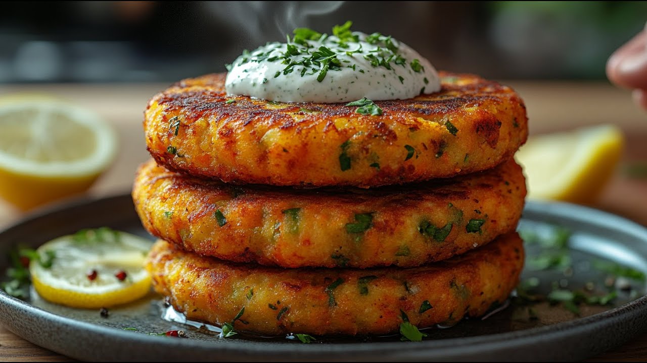 Легкий рецепт без яиц – сочные веганские овощные оладьи с травяным соусом