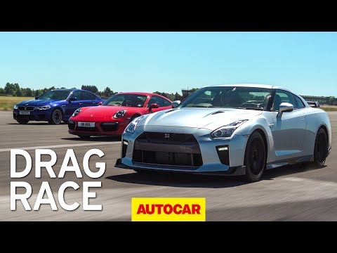 Litchfield Nissan GT-R vs BMW M5 vs Porsche 911 Turbo S drag race | Autocar