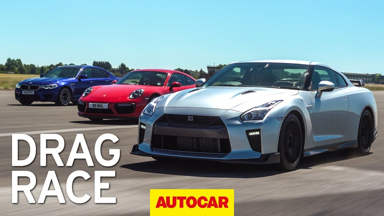 Litchfield Nissan Gt R Vs Bmw M5 Vs Porsche 911 Turbo S Drag Race Autocar