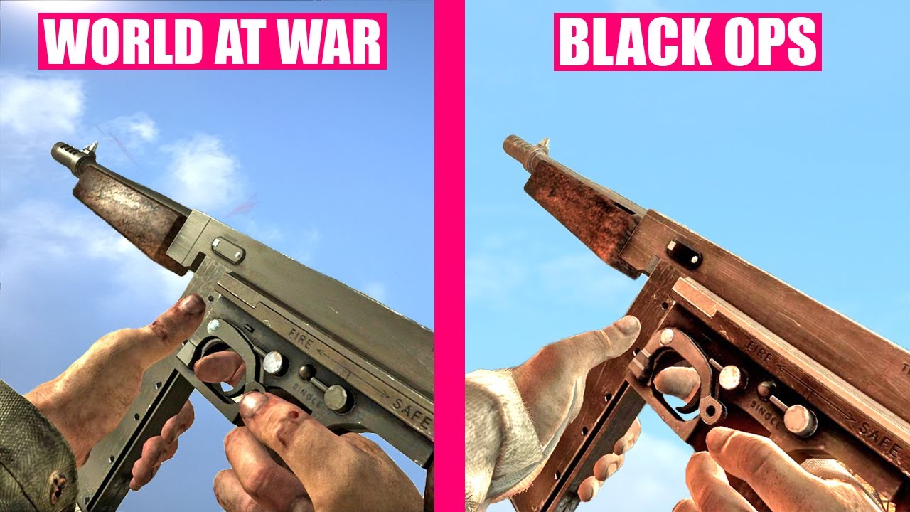 Call of Duty World At War Gun Sounds vs Call of Duty Black O