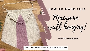 Easy beginners DIY tutorial | macrame wall hanging | boho semi-circle with a coloured triangle!