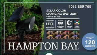 🔦 📝🏡 Review-Hampton Bay Solar Color Changing Spot Light-Black Finish-120 Lumens 
