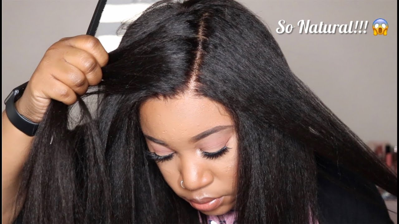 No Baby Hair, No Glue Needed I Natural Everyday Kinky Blowout Wig I CurlsCurls