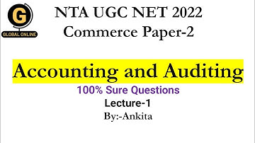NTA UGC NET 2022 Commerce Paper-2 | Most important MCQ | Accounting and Auditing | Lecture -1
