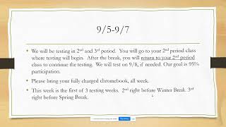 NWEA Testing  JFHS