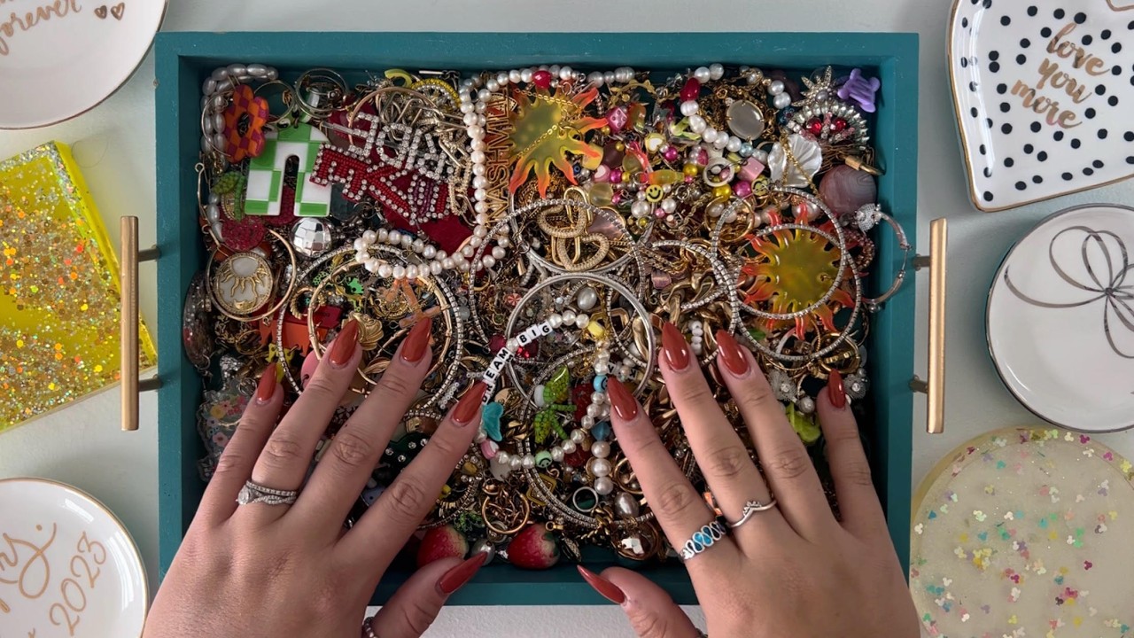 ASMR Organizing My Jewelry Collection | 100+ Jewelry Triggers (1 HOUR)