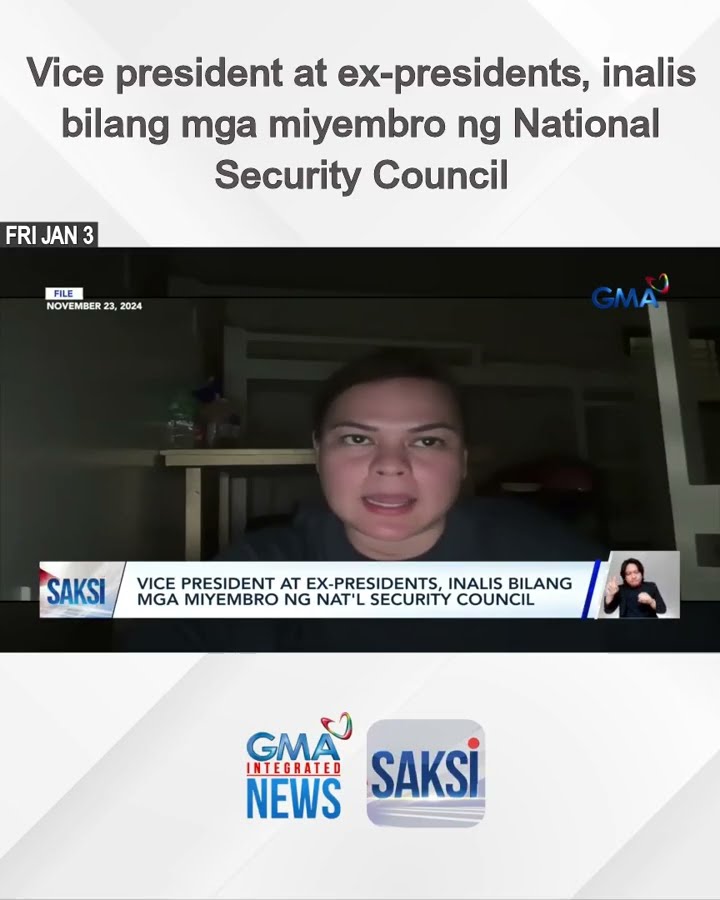 Vice president at ex-presidents, inalis bilang mga miyembro ng National Security Council | Saksi
