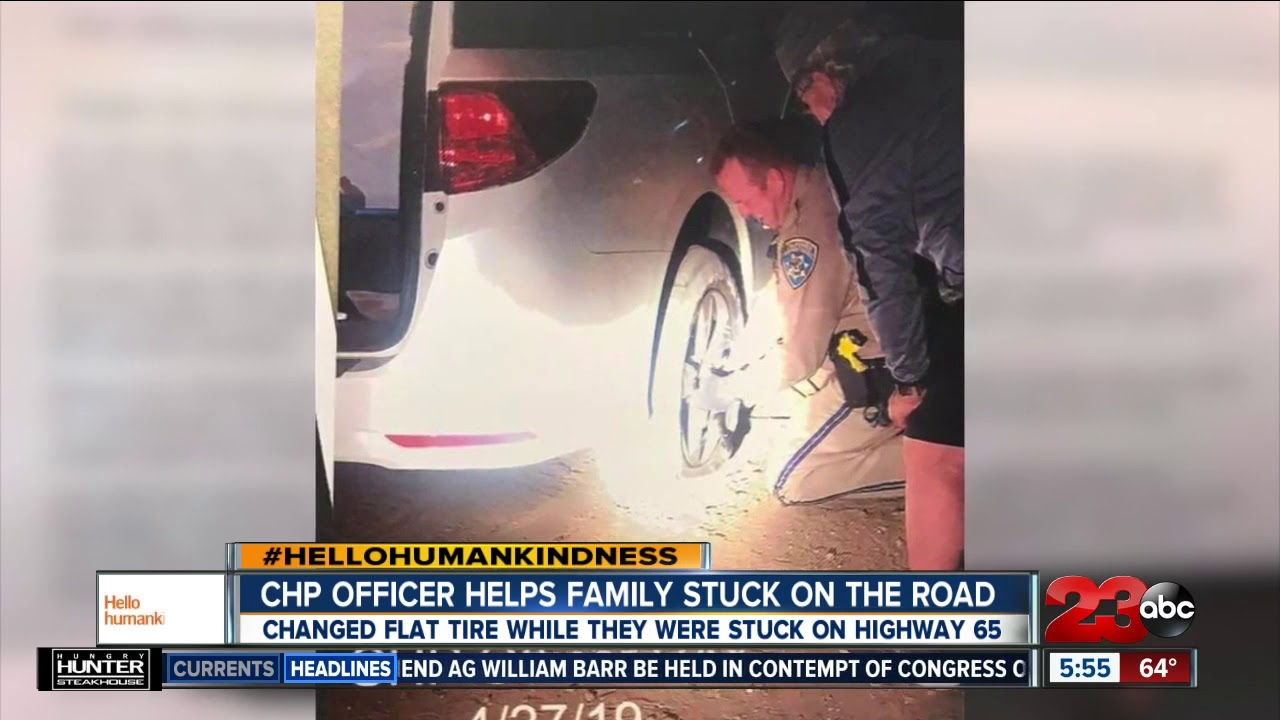 Hello Humankindness CHP Officer Helps Family Stuck On The Road
